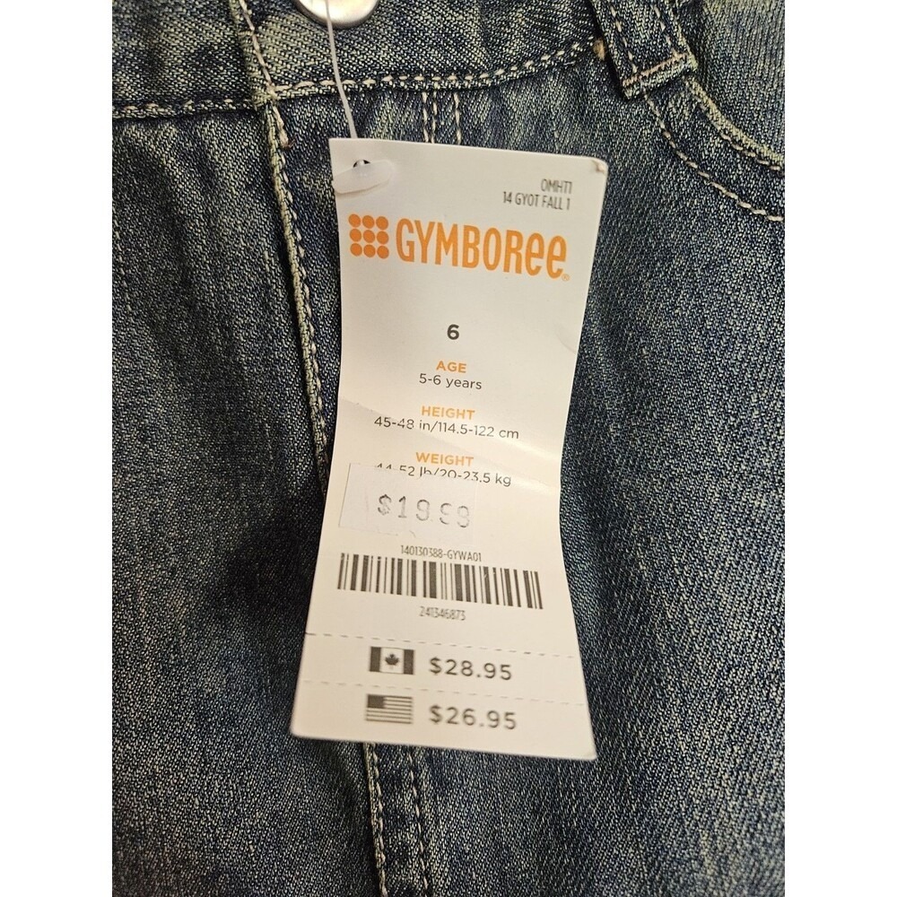 Gymboree Denim Skirt Girls Size 6 Blue Leopard Print Corduroy Hem Adjustable New - Picture 3 of 5